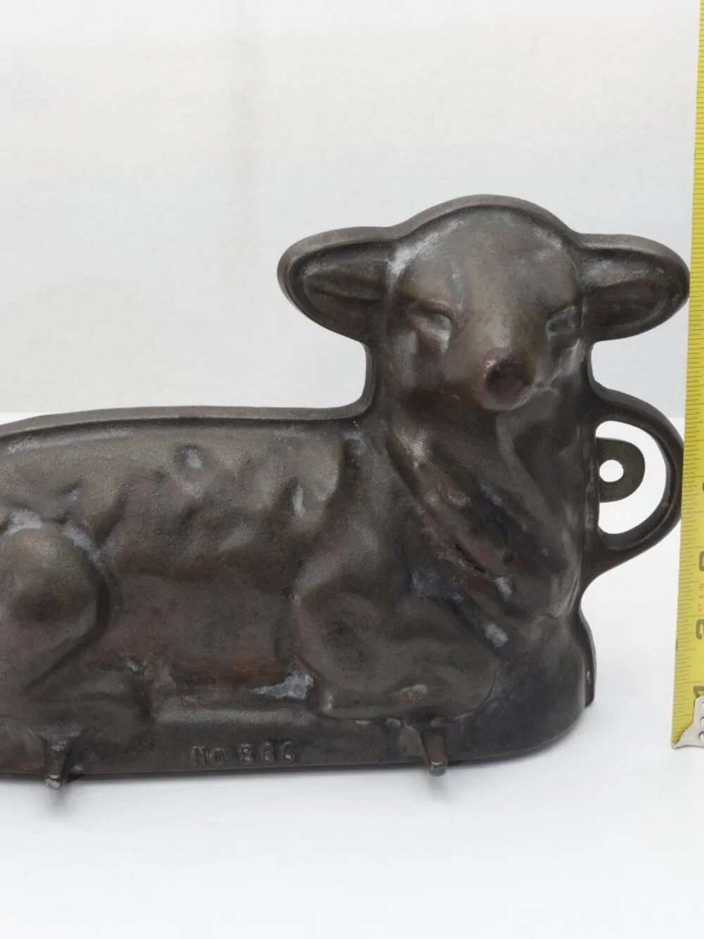 Vintage Griswold Cast Iron Lamb Cake Mold No. 866 - 2 Piece Easter Sheep Mold